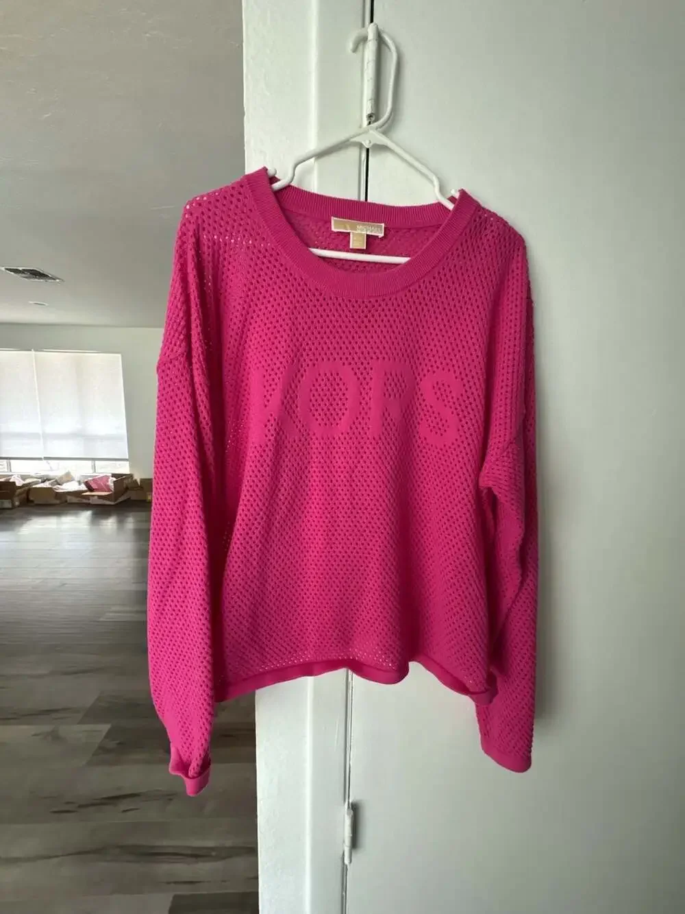 Michael Kors Pink Mesh Sweater with Logo